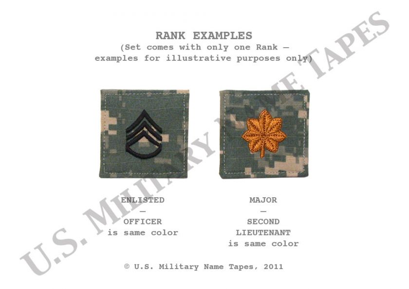 Military Name Tapes ACU Rank Patches