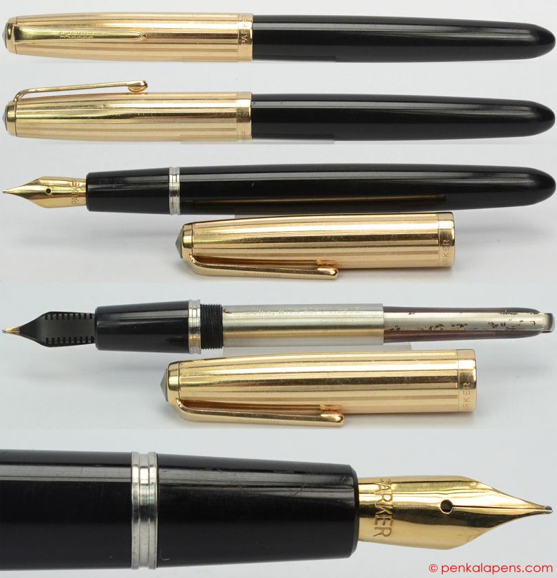 PARKER VS Black & Gold aerometric filling pen USA 1947. NICE  