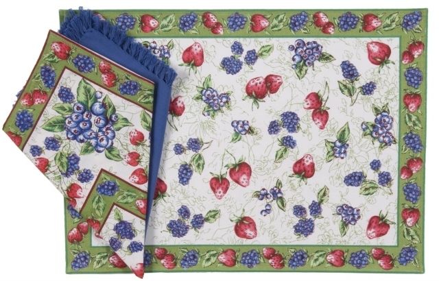 April Cornell Mixed Berries Placemats 12 avail NEW  