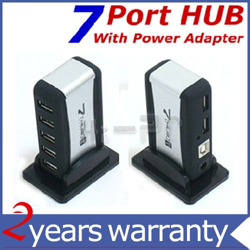 Port USB 2.0 High Speed HUB Powered + AC Adapter Free  