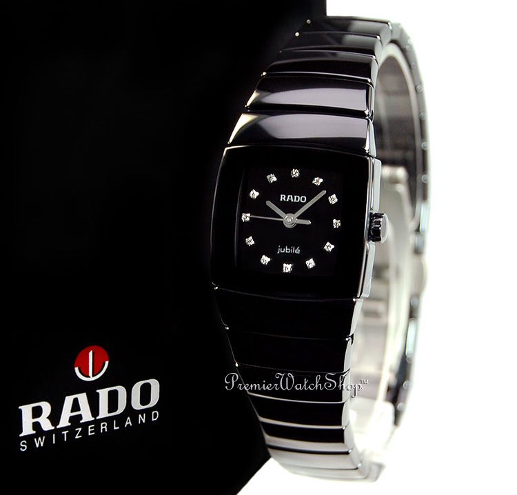  RADO SINTRA JUBILE R13726752   BLACK CERAMIC LADIES 12 DIAMOND WATCH 