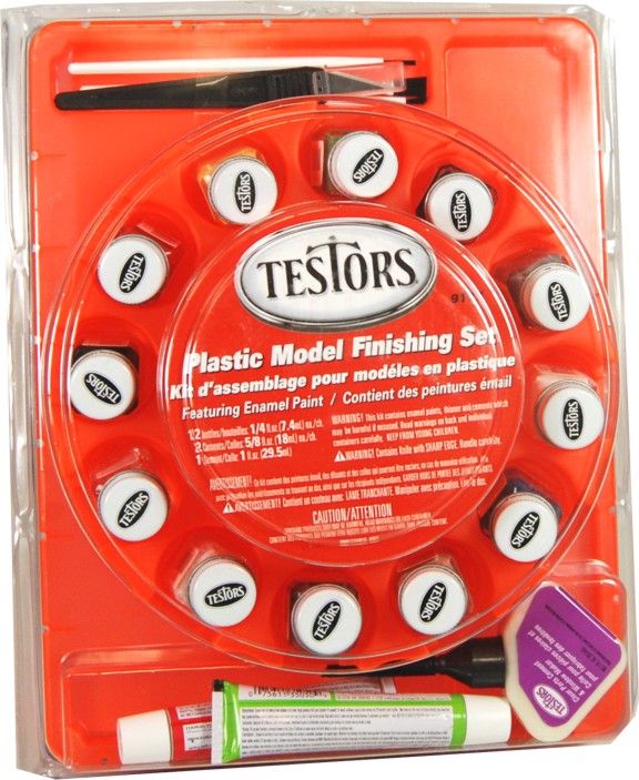 TESTORS 9177 PLASTIC MODEL FINISHING SET Paint Glue Kit  