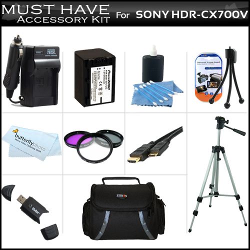 Accessory Kit For Sony HDR CX700V HD Camcorder  