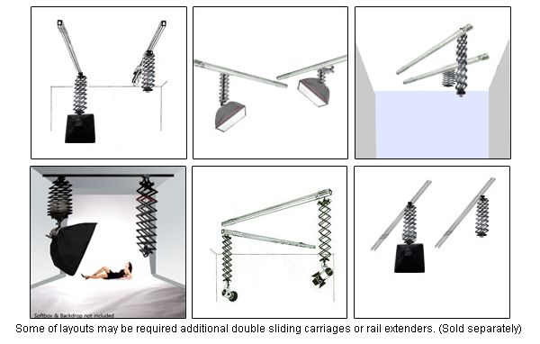 LS PHOTO PRO STUDIO SKY RAIL SYSTEM PANTOGRAPH RAIL SYSTEM LIGHTING 