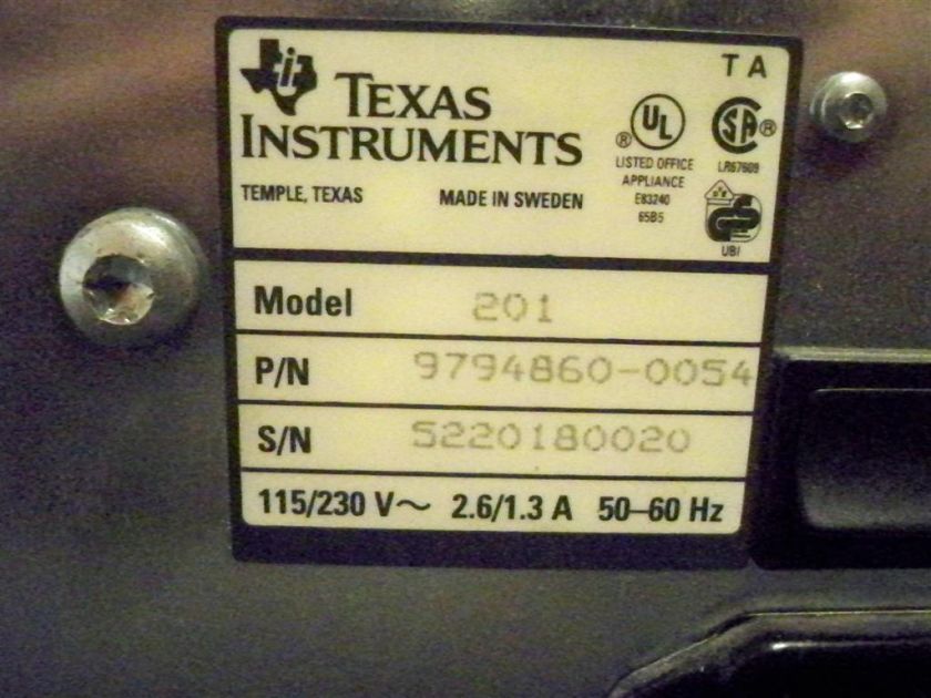 Texas Instruments TI 201 Label Printer 9794860 0054  