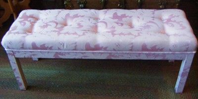 Vineyard Pink Upholstered Bedroom Vanity Bench Seat Stool USA Sturdy 4 