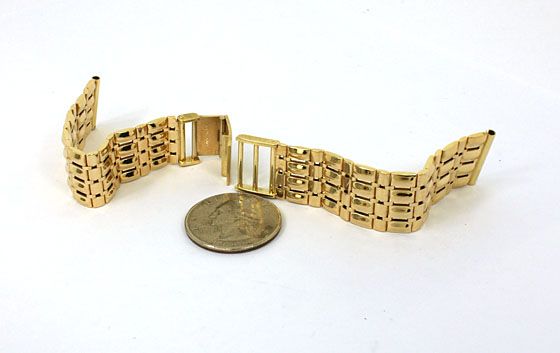 VINTAGE 14K GOLD STYLISH WATCH BAND BRACELET 17MM LUGGS  