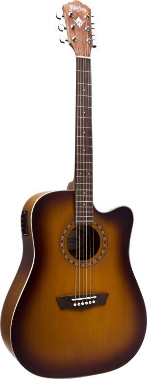 Washburn WD7SCE Dreadnought Cutaway Acoustic Electric Guitar   Tobacco 