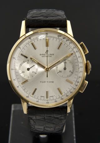   Breitling Top Time 18k Yellow Gold Chronograph Mens Watch  