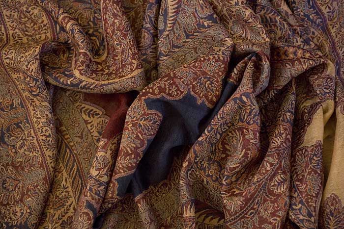 jamawar shawl from India. The intricate, jacquard woven 