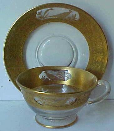 WHEELING DECORATING PHEASANTS & STUMP CUP SAUCER SET /S  